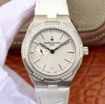 AAA Swiss Vacheron Constantin Overseas Automatic 36 MM Women White Face Diamond Bezel Watch